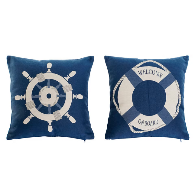 Kissen Home ESPRIT Blau Weiß 45 x 10 x 45 cm (2 Stück)