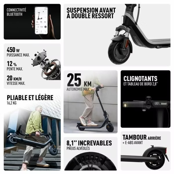 Elektroroller Segway Schwarz 450 W 20 km/h